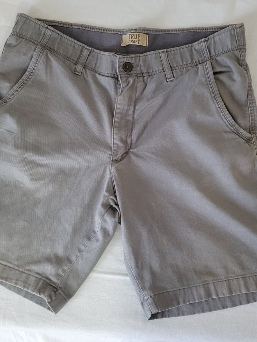 Grey Flat Front Mens Shorts Size 34W True Craft